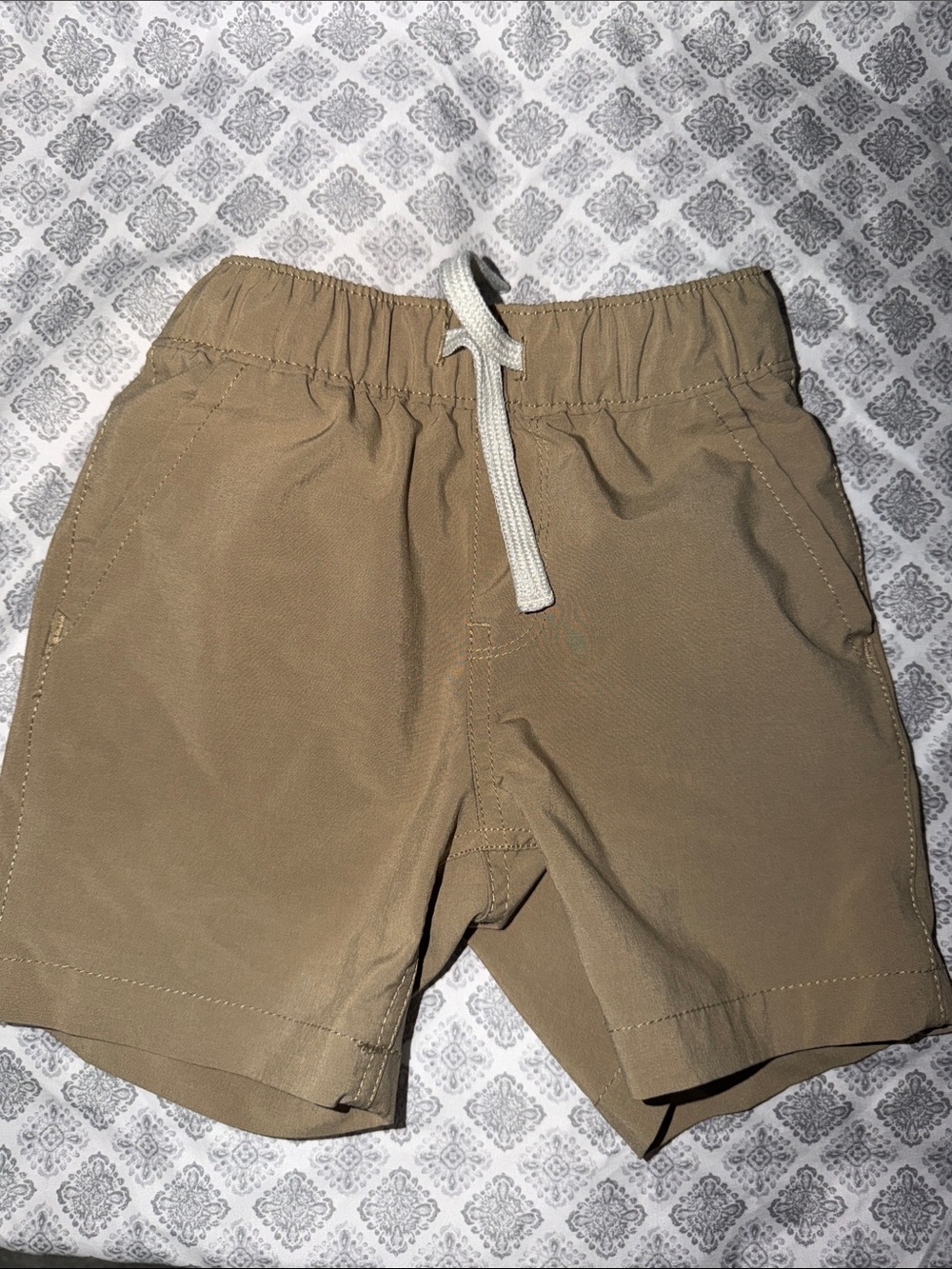 The Children's Place Tan Pull-On Shorts with White Drawstring